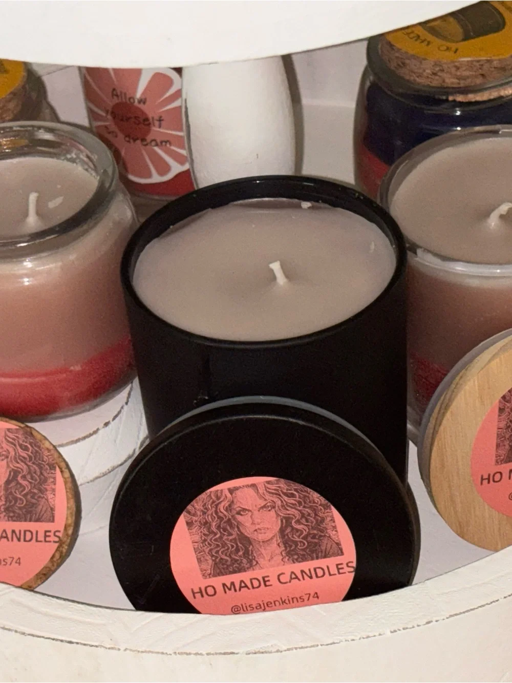 Peaches and cream Handmade Layered Scented Candle -